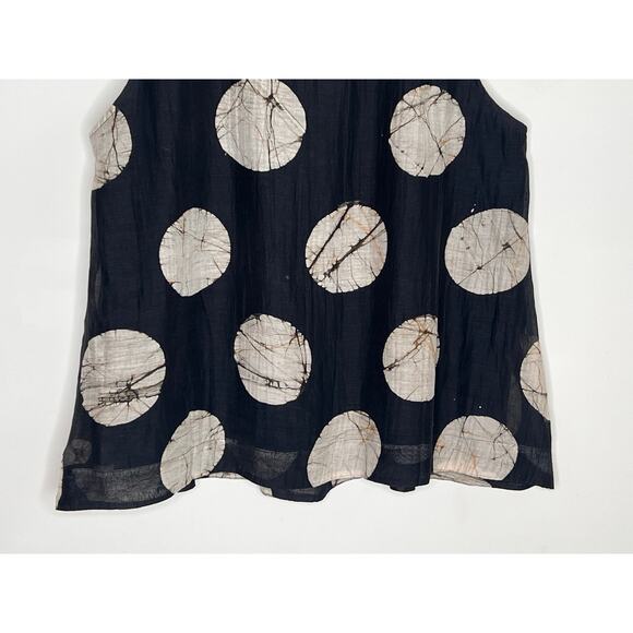 Toast Cotton Blend Round Print Sleeveless Blouse Top Black/White Women's Size 14 - Picture 10 of 10